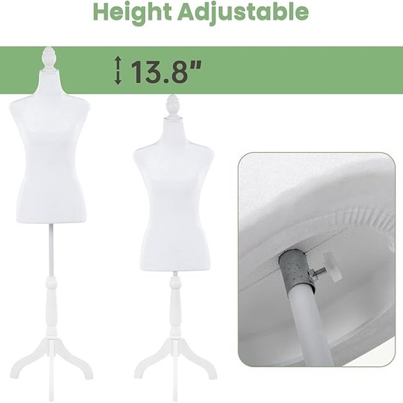 NWT Mannequin Body Dress Form Torso 49.6-63.4 Inch Adjustable - Picture 6 of 9